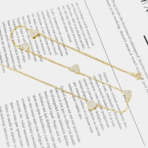 HERIER Cute Heart Necklace Dainty 18k Gold Plated Tiny Heart Pendant Choker Necklaces Small Gold Love Open Heart Chain Necklace for Women Simple Gold Necklace for Women Trendy Jewelry - color: Heart Charm Necklace-Gold