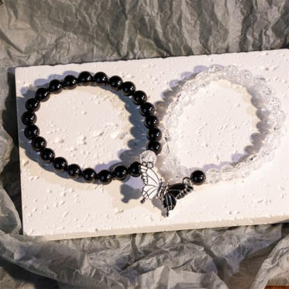 YGLINE Tree of Life Yoga Healing Stone Bracelets,Multilayer Lotus Chakra Stone Reiki Bracelet Sets,Anxiety Crystal Natural Stone,for Women Stress Relief - color: butterfly 4