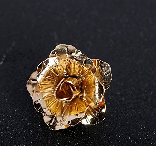 3pcs Men's Brooch Pins Rose Flower Lapel Stick Brooch Pins for Sui - color: Gold