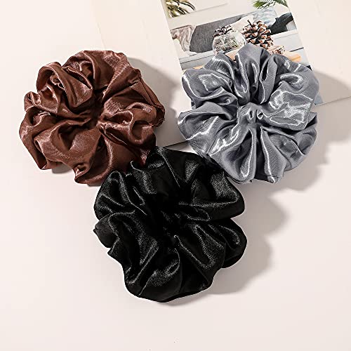 Scrunchies Hair Ties Silk Satin Scrunchy - Hair Elastics Bands Ponytail Holder Pack of Neutral Scrubchy Hair Accessories Women Girls - color: Satin Mixed color