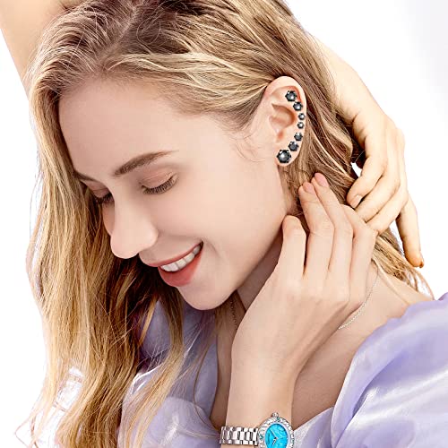 Silver Gold Black Stud Earrings Set 7Pairs Hypoallergenic Cubic Zirconia Titanium Stainless Steel Silver Rose Gold Black CZ Cartilage Stud Earrings Jewelry Sets for Women Men, 2-8mm CZ Stud Earrings - color: 7Pairs Black Diamond Stud Earrings