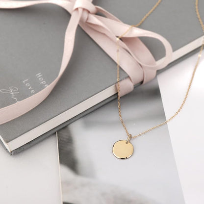 HOPE LOVE SHINE Women's New Beginnings Necklace - 14k Gold Plated Sterling Silver, Healing & Recovery Gift, Adjustable 16+2" Chain - color: 14K GOLD VERMEIL, style: c. BLANK SLATE
