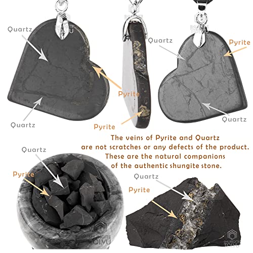 Shungite Pendants - Various Geometric Shapes - Authentic Stone - Certified - style: Heart