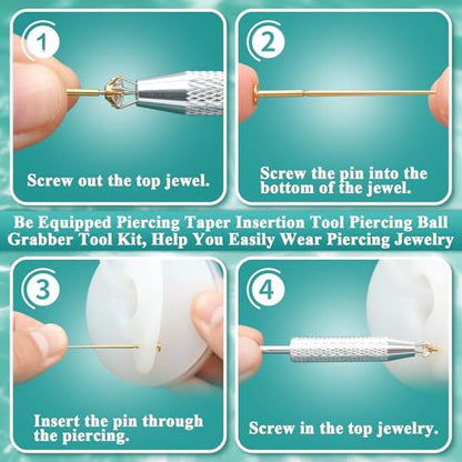 4 Pairs 16G 18G Flat Back Stud Earrings, Hypoallergenic Surgical Steel Set | CZ 2-5mm, internal thread design for nose and tragus piercings use, includes ball grabber tool for easy jewelry changes - color: 18G CZ 2/3/4/5mm Gold