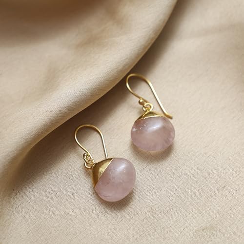 Gempires Gemstone Teardrop Dangle Earrings for Women, Boho Birthstone | Handmade natural gemstone teardrop dangle earrings — choose from 20+ stones and birthstones, boho pear drops on 14k gold.