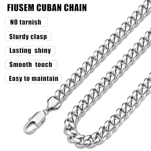Fiusem Cuban Link Chain for Men | 4/5/6/8mm Miami Cuban Chain Necklace for Men Women, Stainless Steel Necklace 18-28 Inch - size: Length 28 Inch, style: 6mm silver