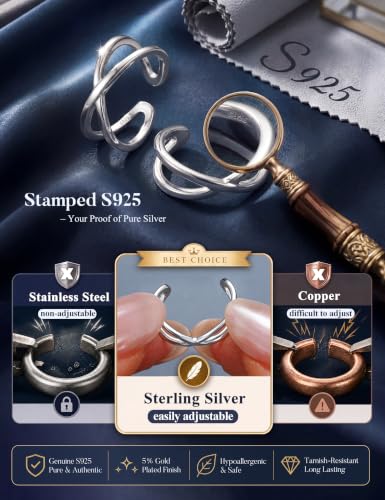 Subiceto 925 Sterling Silver Ear Cuffs Non Piercing - Adjustable Hypoallergenic 14K Gold Plated Clip On Earrings for Women Cubic Zirconia Silver Ear Cuff Helix Cartilage Fake Piercing - color: 09 Cross Silver Tone