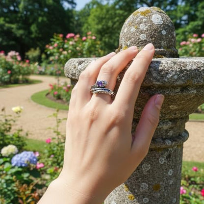HAIXIAN Innovation Retro Snake Inlaid with 7A grade Zircon Gemstones Ring,S925 Sterling Silver Punk Gothic Cocktail Party Creative Snake Ring for Women - color: Ring_A