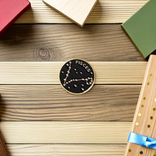 PRETYZOOM 12 Pcs Zodiac Enamel Pin Set Brooches Jewelry Alloy Lapel Pins for Backpacks Shirts Hats Accessories