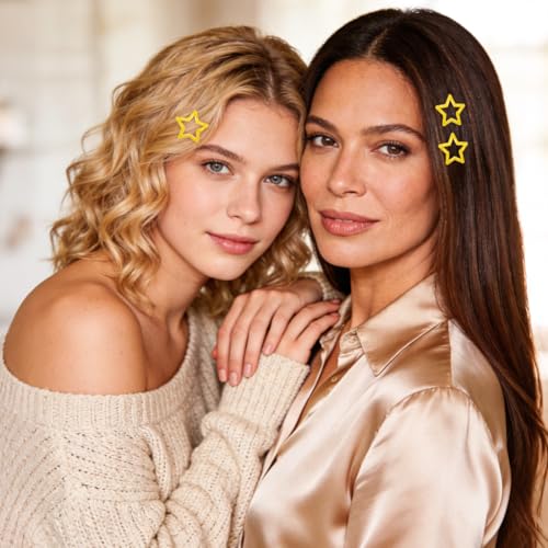 70 Pcs Metal Glitter Snap Hair Clips for Women,Small Snap Barrettes for Women Girls Thick Fine Hair (Yellow) - color: Yellow