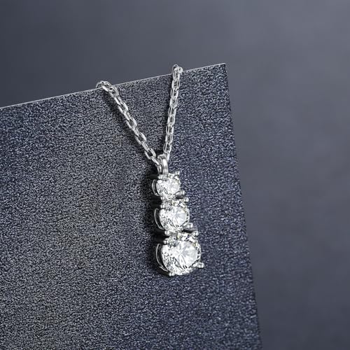 SBLING Platinum-Plated or 18K Gold Plated Cubic Zirconia Pendant Necklace for Women - color: Platinum-Plated