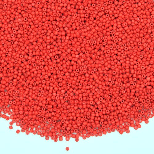 Red 12/0 Glass Seed Beads, 11000pcs Small Pony Beads Bulk 2mm Glass Loose Spacer Seed Beads for Friendship Bracelet Necklace Earring Jewelry Making DIY Craft - color: Red, size: 2mm - 11000Pcs