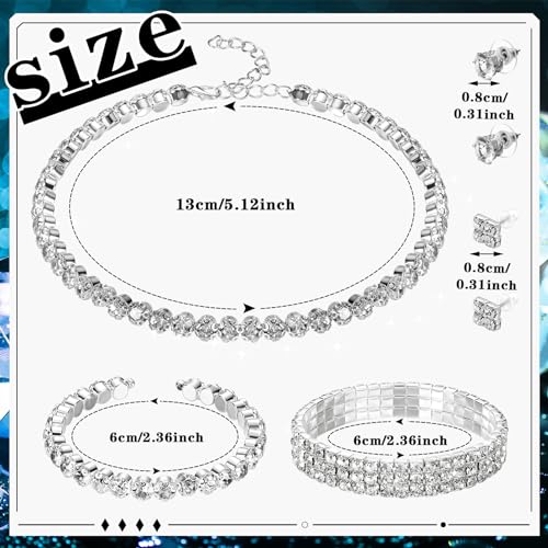 Glenmal Pearl Rhinestone Jewelry Set for Women Pearl Necklace Bracelet Earrings for Wedding Halloween Bridal Shower Tea Party - style: Fresh Style
