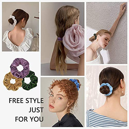 75 Pcs Velvet Hair Scrunchies Hair Bands for Women or Girls | Elastic Soft Ponytail Holder Hair Ties for Birthday, Party, Thanksgiving, Christmas - size: 1 Count (Pack of 75)