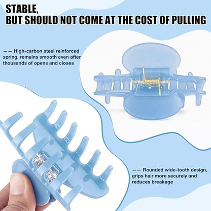 Blue Hair Clips Large Claw Clip for Women Nonslip Hair Accessories | Big Celluloid Butterfly Jaw Clips, Trendy Blue Claw Clips Strong Hold, Jumbo French Hair Clip for Thick Hair - color: Blue Claw Clip