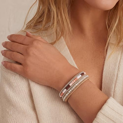 Edoneery Leather Wrap Bracelets for Women, Boho Layered Cuff Bangle | Multi-layer Leather Cuff, Daily wear, Stackable Bangle, Easy on-off, Western Jewelry Gifts for Women - color: Boho-1