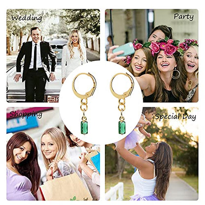 Beadthoven 20pcs Real 18K Gold Plated Rectangle Crystal Charm Pendants Cubic Zirconia Charm Beads with Jump Ring for DIY Jewelry Making Necklace Choker Earrings Tiny Dangle Accessories - color: 0Rectangle-Mixed