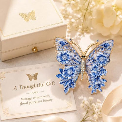 Butterfly American Flag Brooch Pin for Women Sparkly Crystal Red Blue Butterflys Brooches Pins Colorful Enamel Butterfly Statement Pin Patriotic Jewelry Accessorie Gifts - color: Blue
