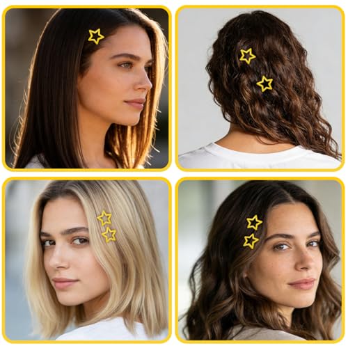 70 Pcs Metal Glitter Snap Hair Clips for Women,Small Snap Barrettes for Women Girls Thick Fine Hair (Yellow) - color: Yellow