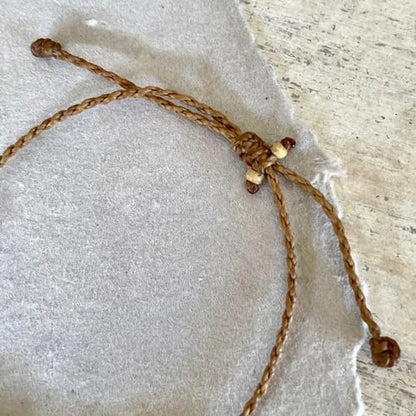 Natural Freshwater Pearl Bracelet or Anklet for Women, Casual Beach and Surfer Style on Hand Spun Rope Cord, Handmade by Beach Soul - style: Anklet