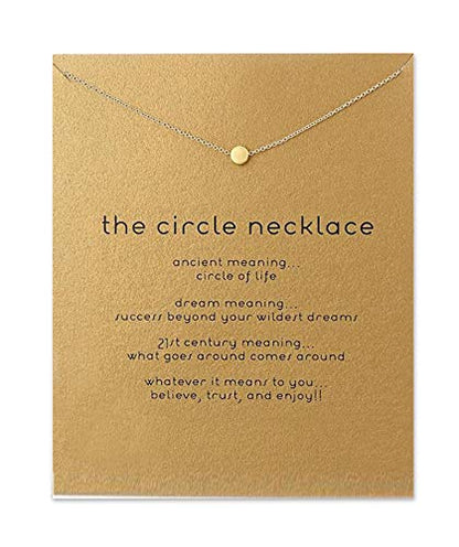 Baydurcan Friendship Anchor Compass Necklace Good Luck Elephant Pendant Chain Necklace with Message Card Gift Card - style: Dot