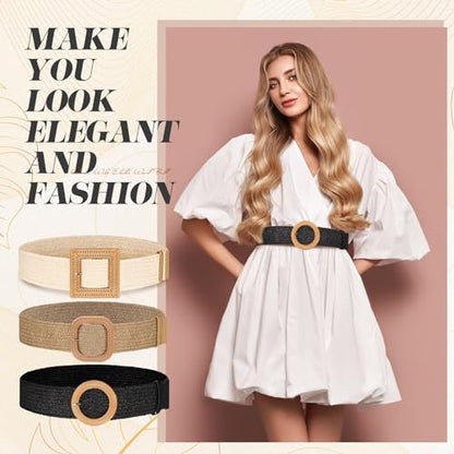 Syhood Woven Belt Dress - color: Black, Khaki, Beige, size: Fit Waist Size Below 36''
