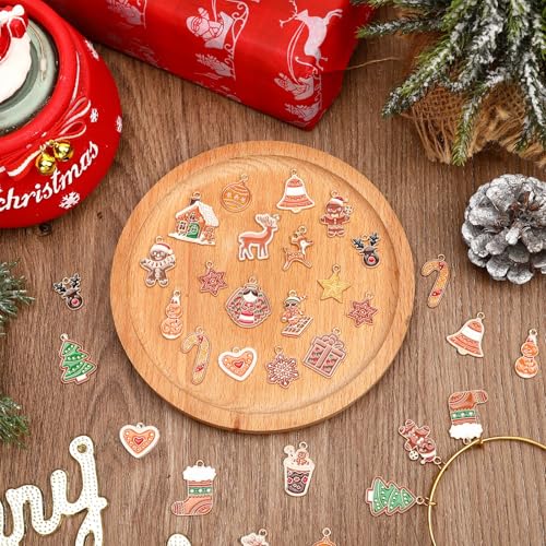 MARFOREVER 40 Pcs/20 Pairs Christmas Gingerbread Charms for Jewelry Making | Gingerbread Man Christmas Enamel Charm, Holiday Xmas Bangle Pendant, Bracelet Necklace Earrings Making, DIY Craft Accessories - style: Gingerbread Men