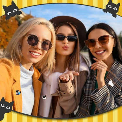 Giegxin 40 Pcs Cat Enamel Pins for Backpacks Cute Black Cat Brooches Gothic Lapel Pins for Clothes Bags Accessories Classroom - style: Black Cat