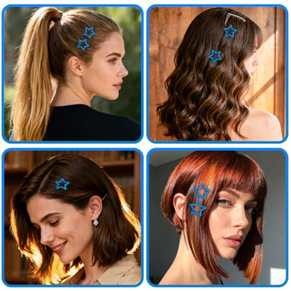 64 Pcs Metal Snap Hair Clips for Women,Small Snap Barrettes for Women Girls Thick Fine Hair (Dark blue) - color: Dark blue