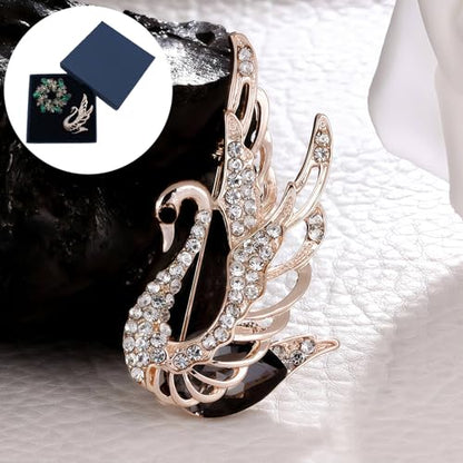 2pcs Rhinestone Brooch Pin for Women Dress Elegant Stylish Crystal Brooches Fashion Accessories Pins Lapel Boutonniere Ideas Wedding Christmas Birthday Jewelry Easter Gift - color: 16 Gold TFN/Green