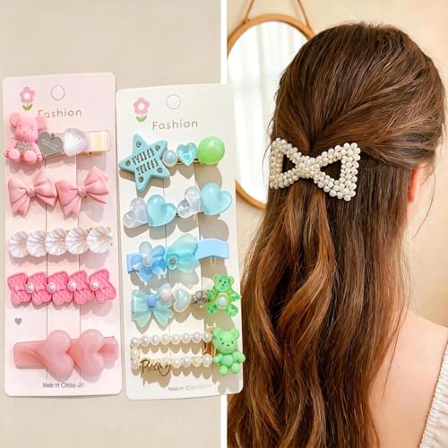 20 Pcs Assorted Hair Clips Set with Jewelry Jar, Fashion Hair Accessories for Everyday Wear & Special Events, Ideal Birthday Gift for Women