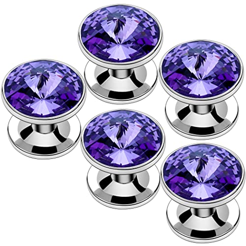 HAWSON Cufflinks for Men with 4/6 pcs Shirt Studs Set, Gift Box Packed, Mens Jewelry or Accessories for Wedding, Party, Anniversary, Birthday - color: Purple(only 5 pcs studs)