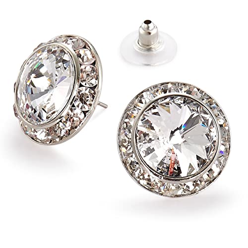Star Light Crystal Rhinestone Earrings for Dance, Pageant, Prom, Wedding | Elegant sparkling jewelry, European quality crystals for ballroom, skating, figure competition, and special events - color: 20mm Crystal Clear Pierced