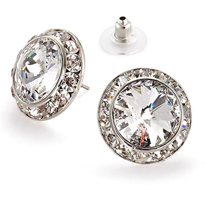 Star Light Crystal Rhinestone Earrings for Dance, Pageant, Prom, Wedding | Elegant sparkling jewelry, European quality crystals for ballroom, skating, figure competition, and special events - color: 20mm Crystal Clear Pierced