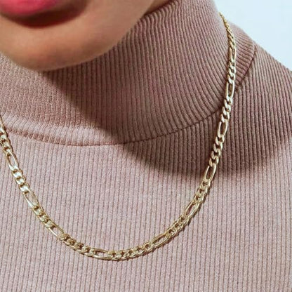 6mm Gold Figaro Link Chain Necklace for Men ＆ Women，14K Gold Chain Necklace for Men ＆ Women Chains for Mens Figaro Chains Necklaces,Dainty Jewelry Gifts Size 18/20/22/24in - size: 24inch