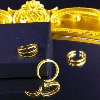 3Pcs Gold Toe Rings for Women,Trendy CZ Flower Toe Rings Silver Open Adjustable Band Ring Summer Foot Jewelry Accessories - color: gold