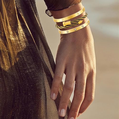 Camhanno Stackable Silver Bracelets for Women Stainless Steel Love & Friendship Bangle, Mothers Day Valentines Birthday Christmas Jewelry Gifts for Mom Her Wife Grandma - style: Style 11