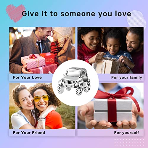 Family Love Mother Daughter Grandma Charm 925 Sterling Silver fits Bracelets Necklace Pendant Bead Charms Jewelry Gift for Women Family Friends - color: Car Charm