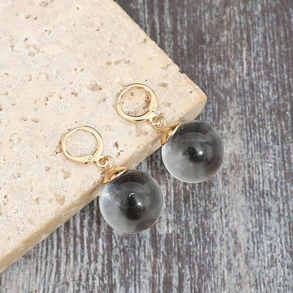 Clear Acrylic Hoop Earrings Resin Statement Earrings for Women Fun Trendy Jewelry Gift