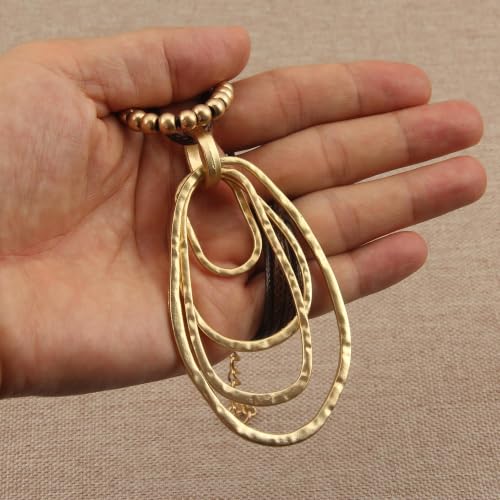 Chunky Pendant Necklace for Women Vintage Boho Necklaces Choker Layered Statement Necklaces Bohemian Jewlery Gifts - style: Boho Necklaces Women Trendy