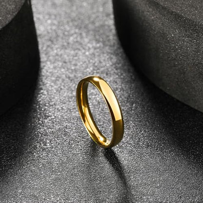 King Will Men's Women's Tungsten Carbide Ring 24k Gold Plated Rose Gold Plated Domed Polished Finish Wedding Band | Gold/Rose Gold, 1.5mm/2mm/4mm/6mm/8mm, Polished, Everyday Wear - color: Gold 4mm