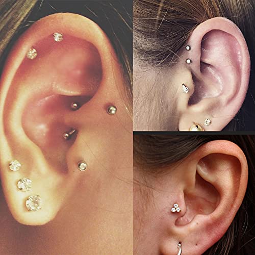 20g 16g Tragus Piercing Jewelry Helix Earrings Threadless Flat Back Earrings for Women Forward Helix Cartilage Earring Tragus Jewelry Medusa Labret Lip Piercing Jewelry Lip Studs 16 Gauge 8mm - color: A1-plastic + steel -16g 8mm