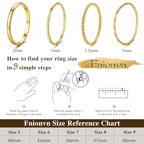 Stackable Rings for Women Non Tarnish Gold Knuckle Ring Set | Stainless steel thin bands for stacking and knuckle wear non tarnish gold statement rings