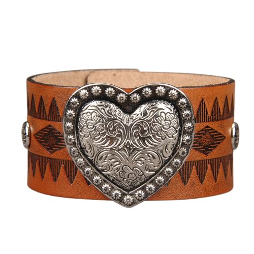 Jeilwiy Punk Leather Wristbands for Men Bracelets Handmade Wide Cuff Bangle Braided Jewelry Black Brown Adjustable - Punk Father's Gifts - color: 04 Leather Cuff Bracelet Brown