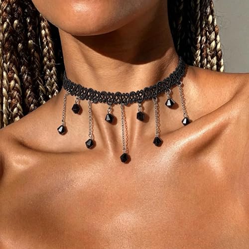 Black Necklaces for Women,Adjustable Layered Collar,Goth Jewelry - color: Pendant