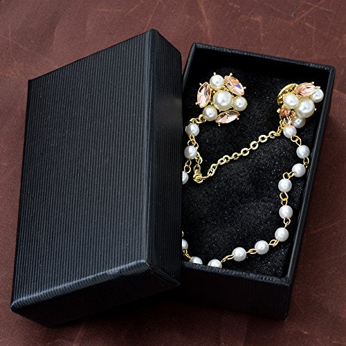 Champagne Tone Crystal Pearl Daisy Flower Brooches Pins with Pearl Chain Tassel Sweater Guard Clip Pin