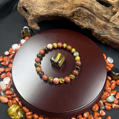 Amethyst Bracelet for Women Men, Elegant Handmade Natural Gem Stone Round Beaded Stretch Elastic Adjustable Healing Bracelets 8mm Gifts - color: AL-0164, size: Medium