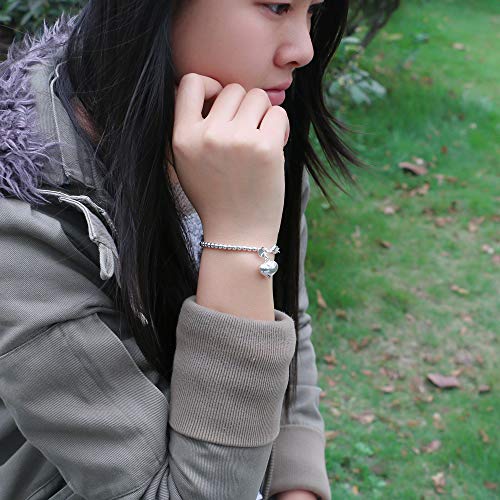 Dankadi New Women's 925 Sterling Silver Bracelet Minimalist 4-6MM Round Bead Chain Solid Silver Bracelet Charm Jewelry Lobster Claw Clasp - style: Rose gold 4mm16cm Pendant
