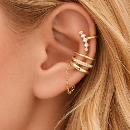 12Pcs Ear Cuffs Non Piercing 14K Gold Plated Ear Cuff Earrings for Women Adjustable Non Pierced Ears Clip on Cartilage Earrings Set Jewelry - color: A3: 12set ear cuff