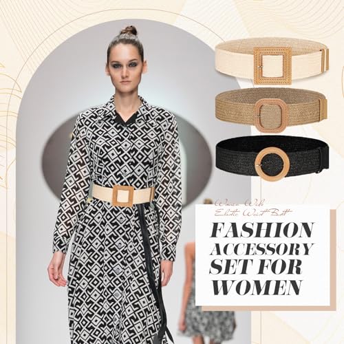 Syhood Woven Belt Dress - color: Black, Khaki, Beige, size: Fit Waist Size Below 36''